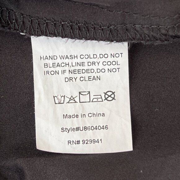 Suzanne Betro Black Floral Polka Dot Puff Sleeve Wrap Dress XL / 1950s Homemaker - Picture 5 of 16